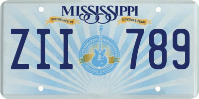 MS license plate ZII789