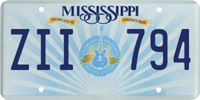 MS license plate ZII794