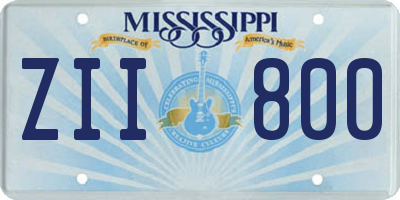 MS license plate ZII800