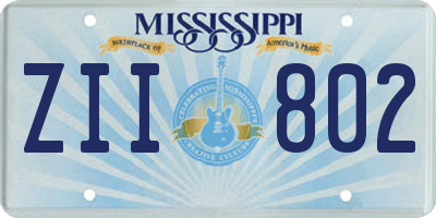 MS license plate ZII802