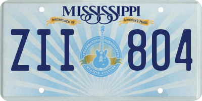 MS license plate ZII804