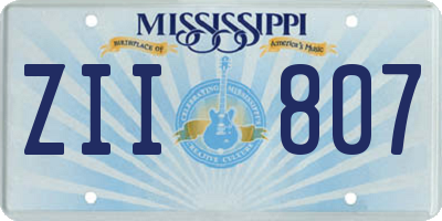 MS license plate ZII807
