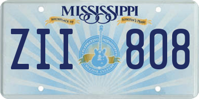 MS license plate ZII808