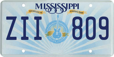 MS license plate ZII809