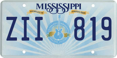 MS license plate ZII819