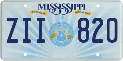 MS license plate ZII820