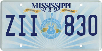 MS license plate ZII830
