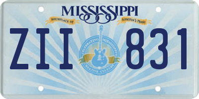 MS license plate ZII831