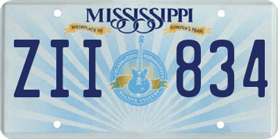 MS license plate ZII834