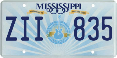 MS license plate ZII835
