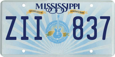 MS license plate ZII837