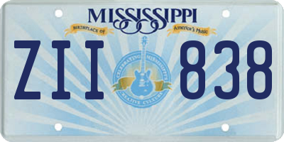 MS license plate ZII838