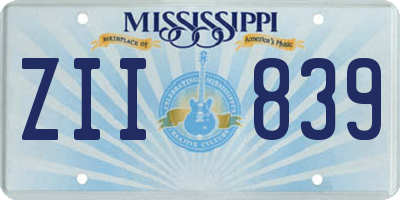 MS license plate ZII839