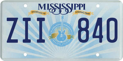 MS license plate ZII840