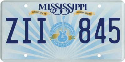 MS license plate ZII845