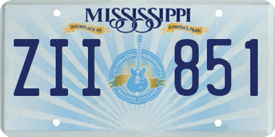 MS license plate ZII851