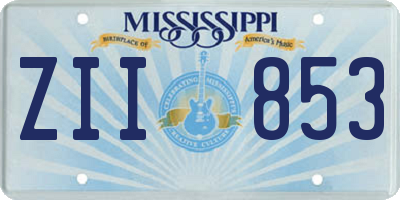 MS license plate ZII853