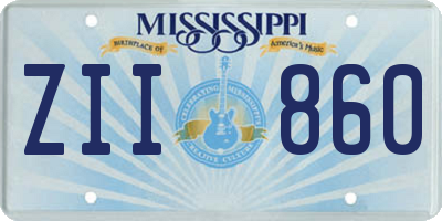 MS license plate ZII860
