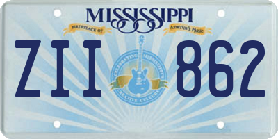 MS license plate ZII862