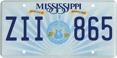 MS license plate ZII865