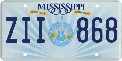 MS license plate ZII868