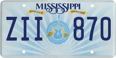 MS license plate ZII870