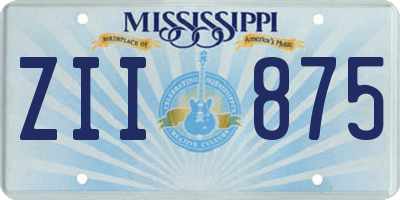 MS license plate ZII875