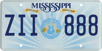 MS license plate ZII888