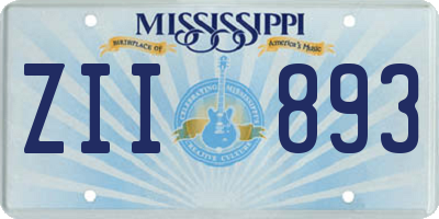 MS license plate ZII893