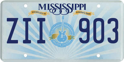 MS license plate ZII903