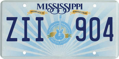 MS license plate ZII904