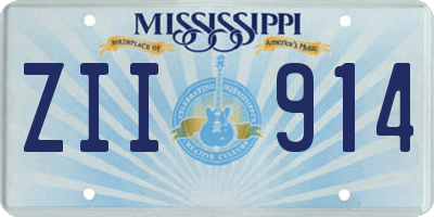 MS license plate ZII914