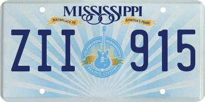 MS license plate ZII915