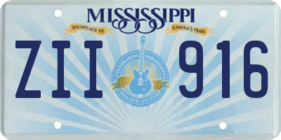 MS license plate ZII916