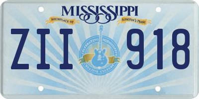 MS license plate ZII918