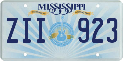 MS license plate ZII923