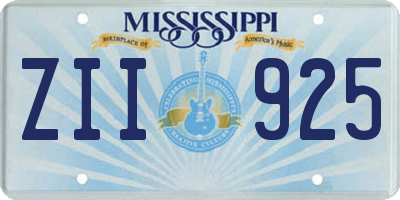 MS license plate ZII925