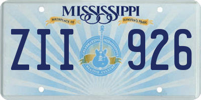 MS license plate ZII926