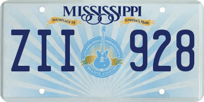 MS license plate ZII928