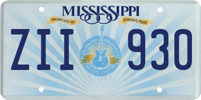MS license plate ZII930