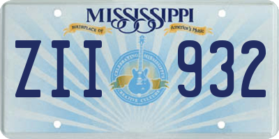MS license plate ZII932