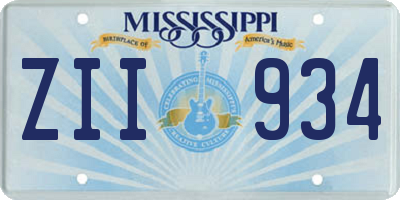 MS license plate ZII934