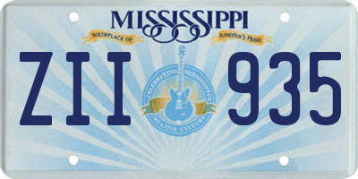 MS license plate ZII935
