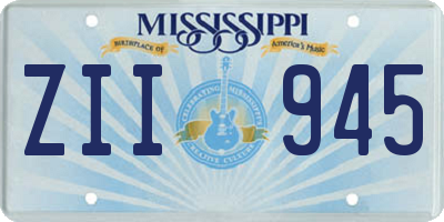MS license plate ZII945