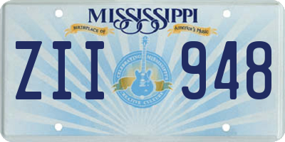 MS license plate ZII948