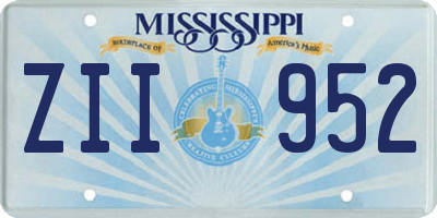 MS license plate ZII952
