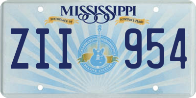 MS license plate ZII954