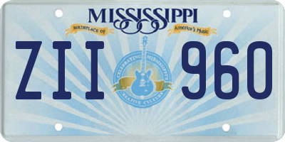 MS license plate ZII960