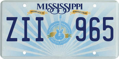 MS license plate ZII965