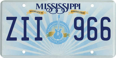 MS license plate ZII966